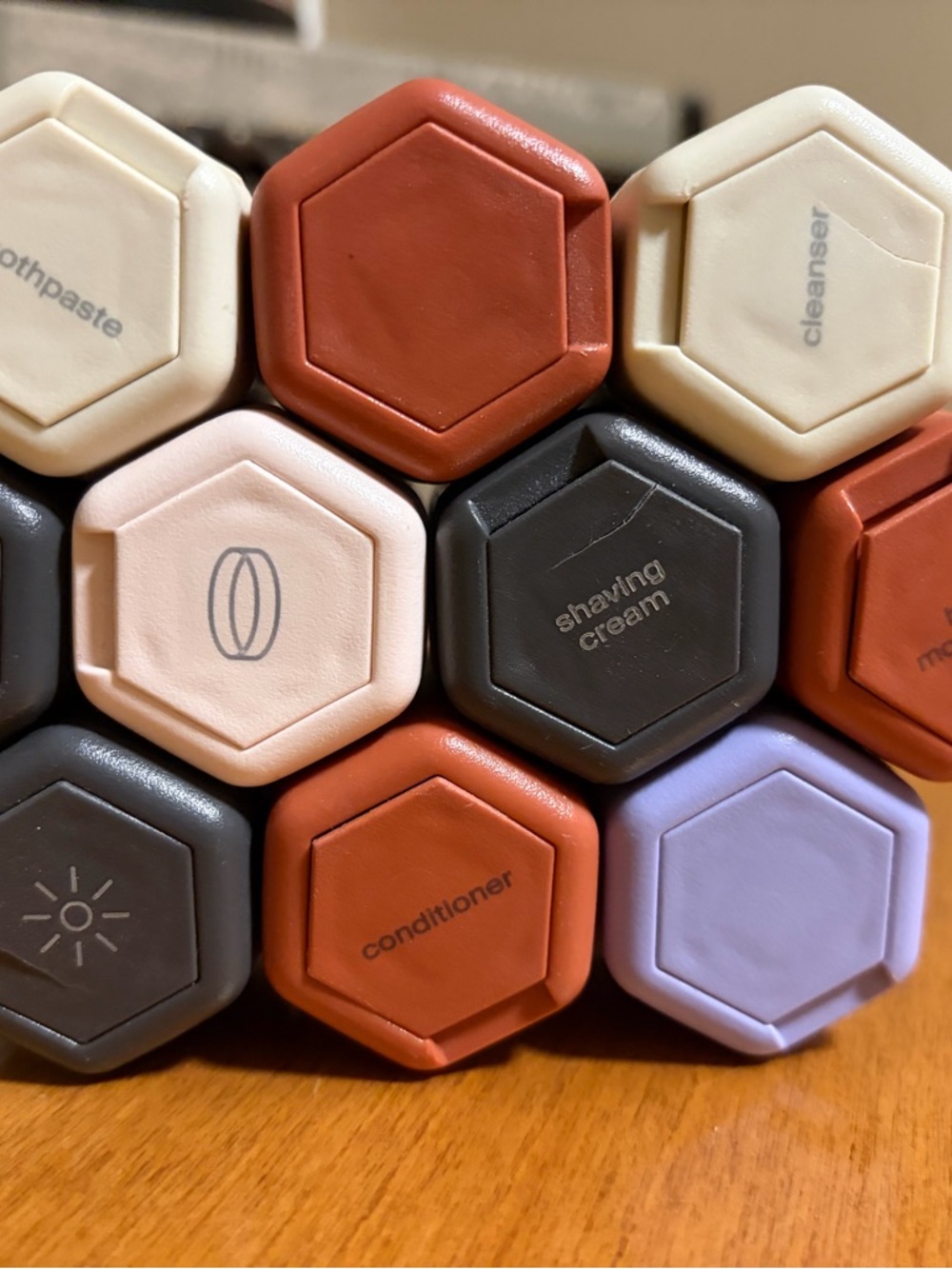 Magnetic Hexagonal Travel Toiletry Container System